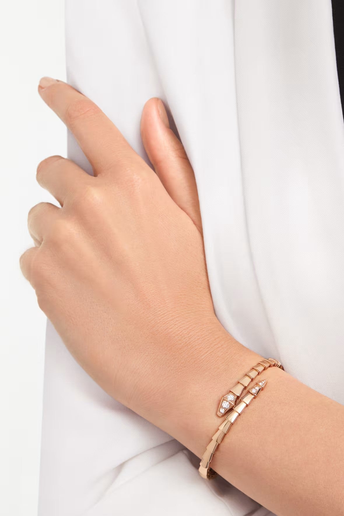 BRACELET BVLGARI SERPENTI SEMI DIAMONDS ROSE GOLD