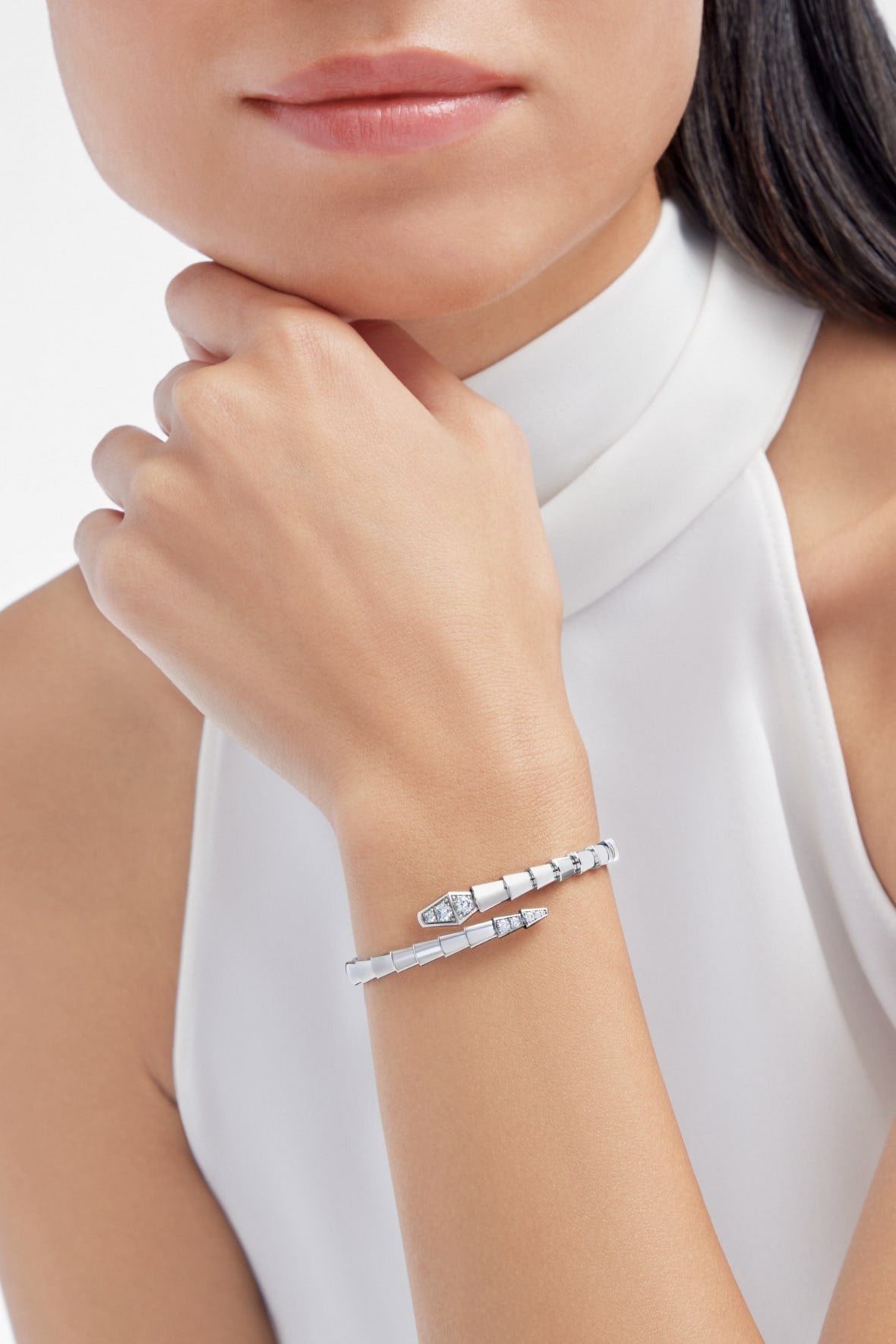 BRACELET BVLGARI SERPENTI SEMI DIAMONDS WHITE GOLD