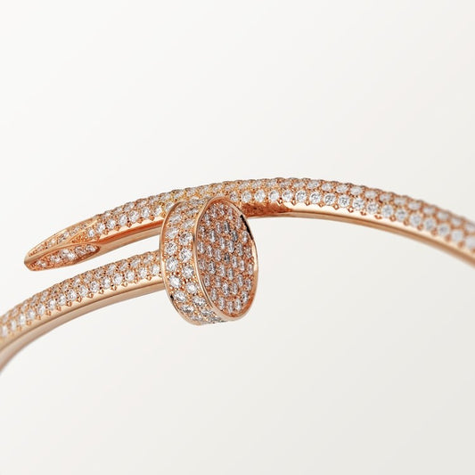 BRACELET CARTIER JUSTE UN CLOU MODÉLE CLASSIQUE SEMI PAVÉ ROSE GOLD
