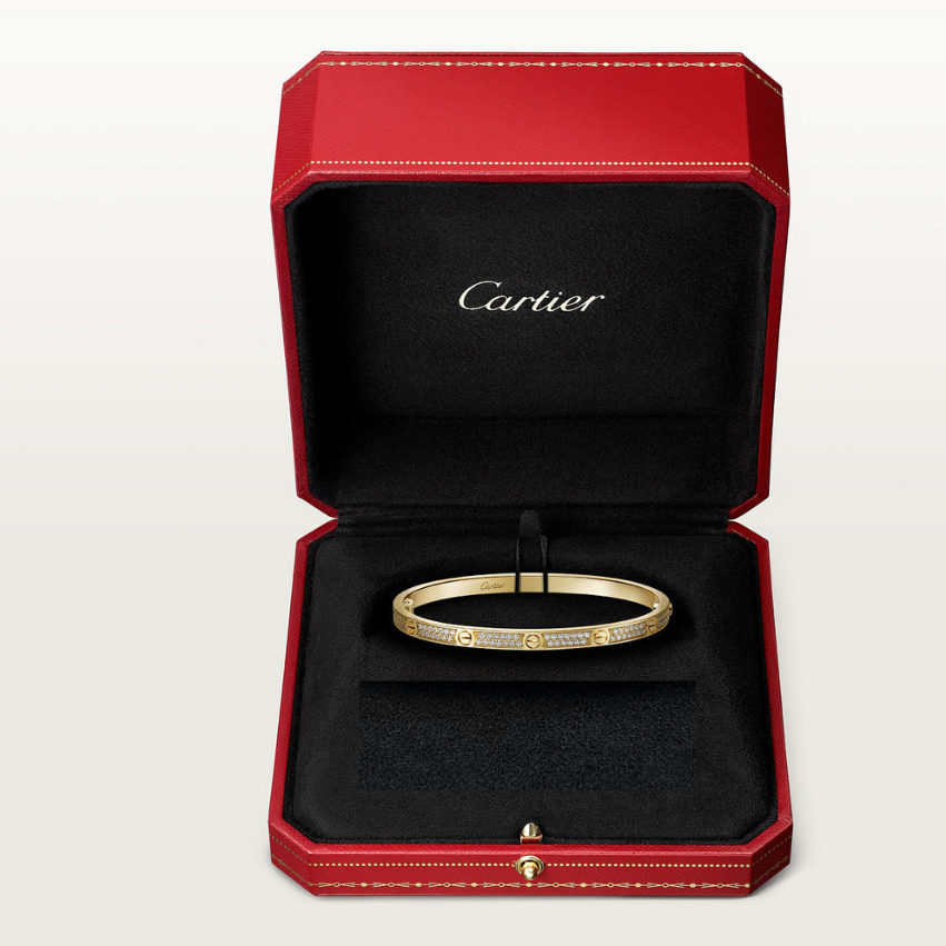 BRACELET CARTIER LOVE PETIT MODÉLE CLASSIQUE PAVÉ GOLD