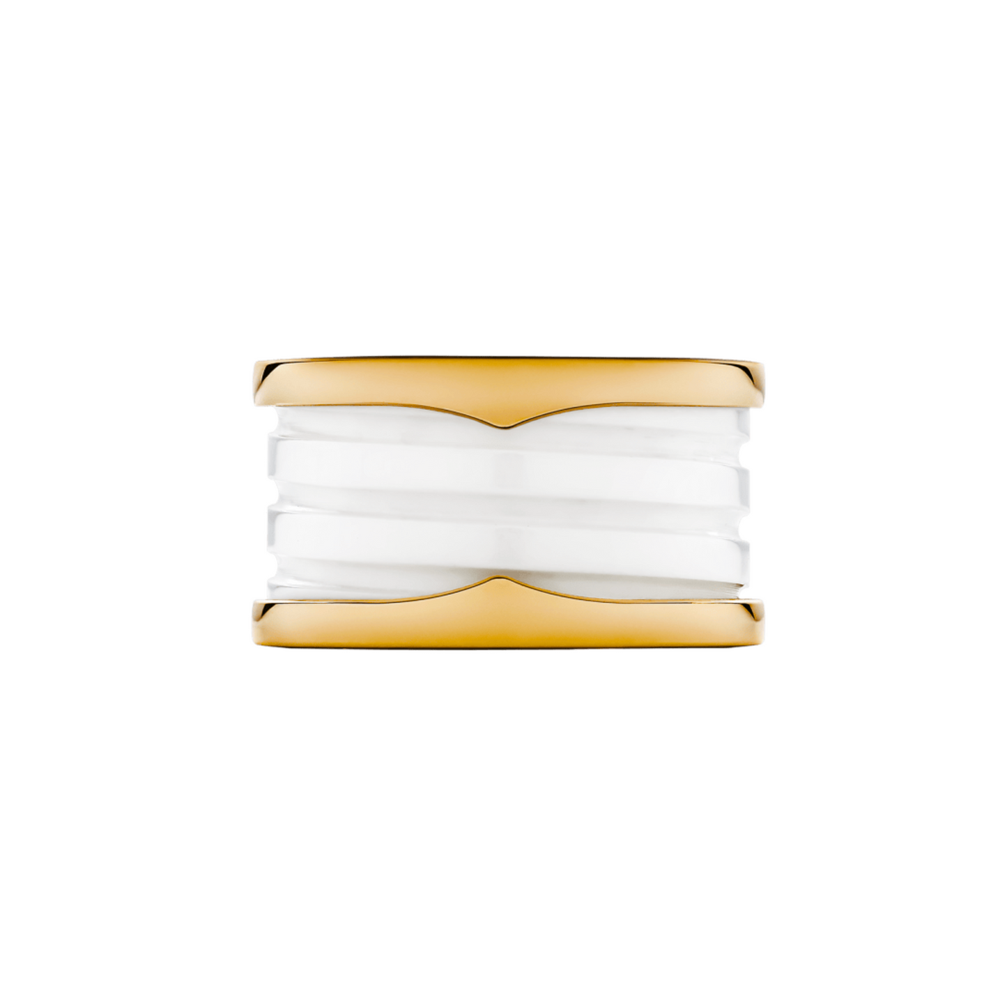 BAGUE BVLGARI B.ZERO1 CERAMIC BLANC GOLD