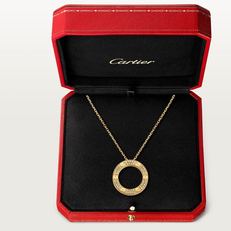 COLLIER CARTIER PENDENTIF LOVE PAVÉ GOLD