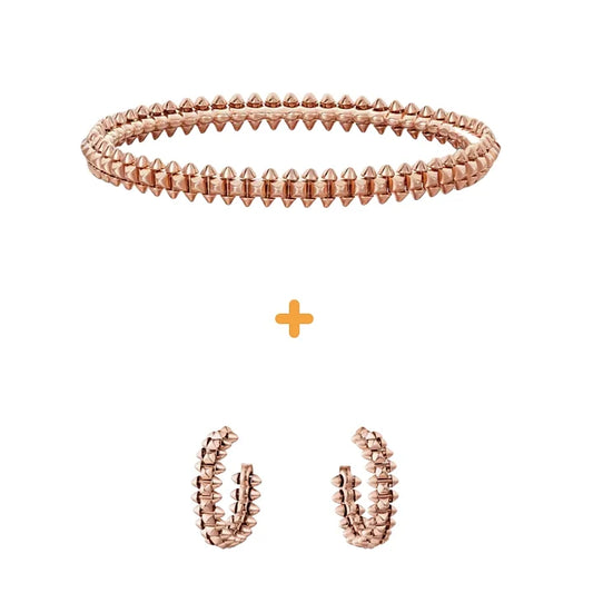 Ensemble deux pièces de la collection «Clash de Cartier» bracelet et boucles d'oreilles créoles