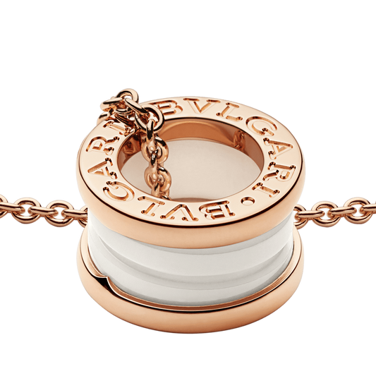 COLLIER BVLGARI B.ZERO1 CERAMIC BLANC ROSE GOLD