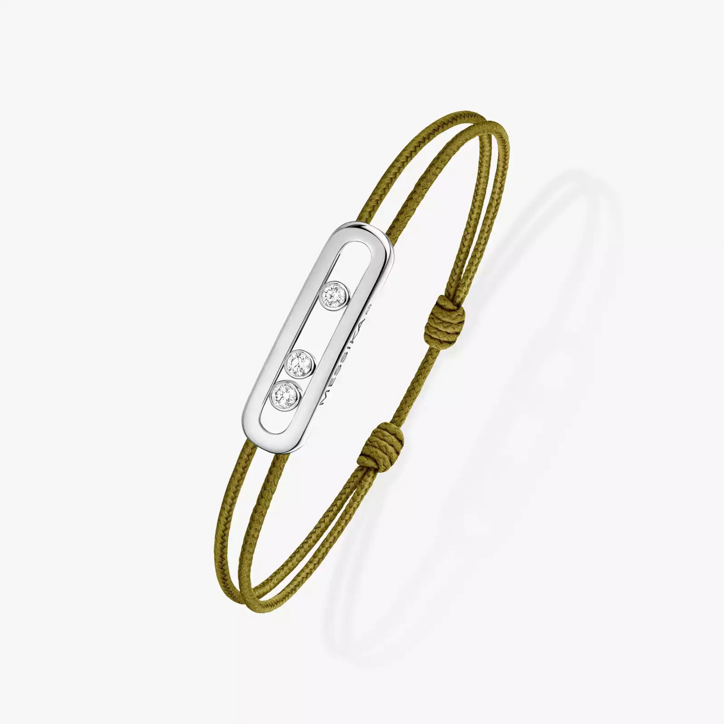 BRACELET MESSIKA CORDE VERT KAKI WHITE GOLD