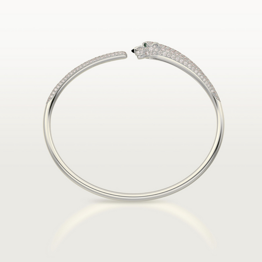 BRACELET PANTHERE PETIT MODELE SEMI PAVE WHITE GOLD