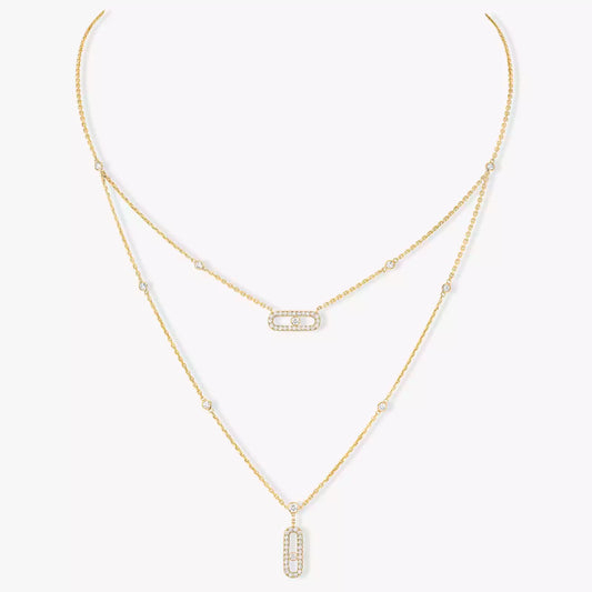 COLLIER MESSIKA MOVE UNO 2 ROWS PAVÉ GOLD