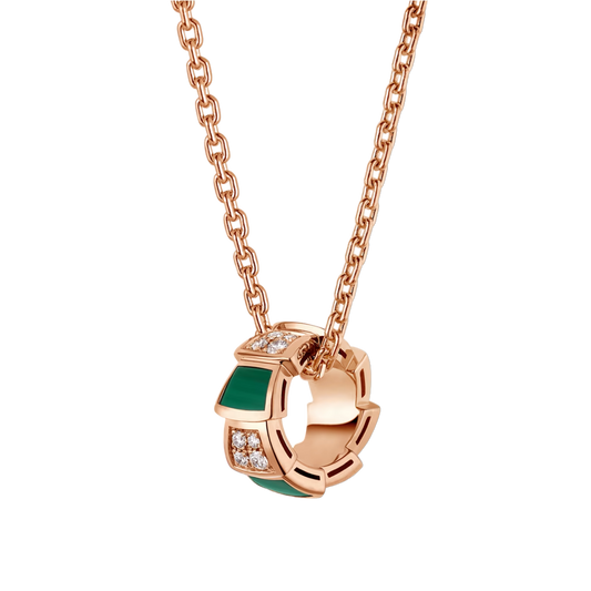 COLLIER BVLGARI VIPER VERT MALACHITE-ROSE-GOLD