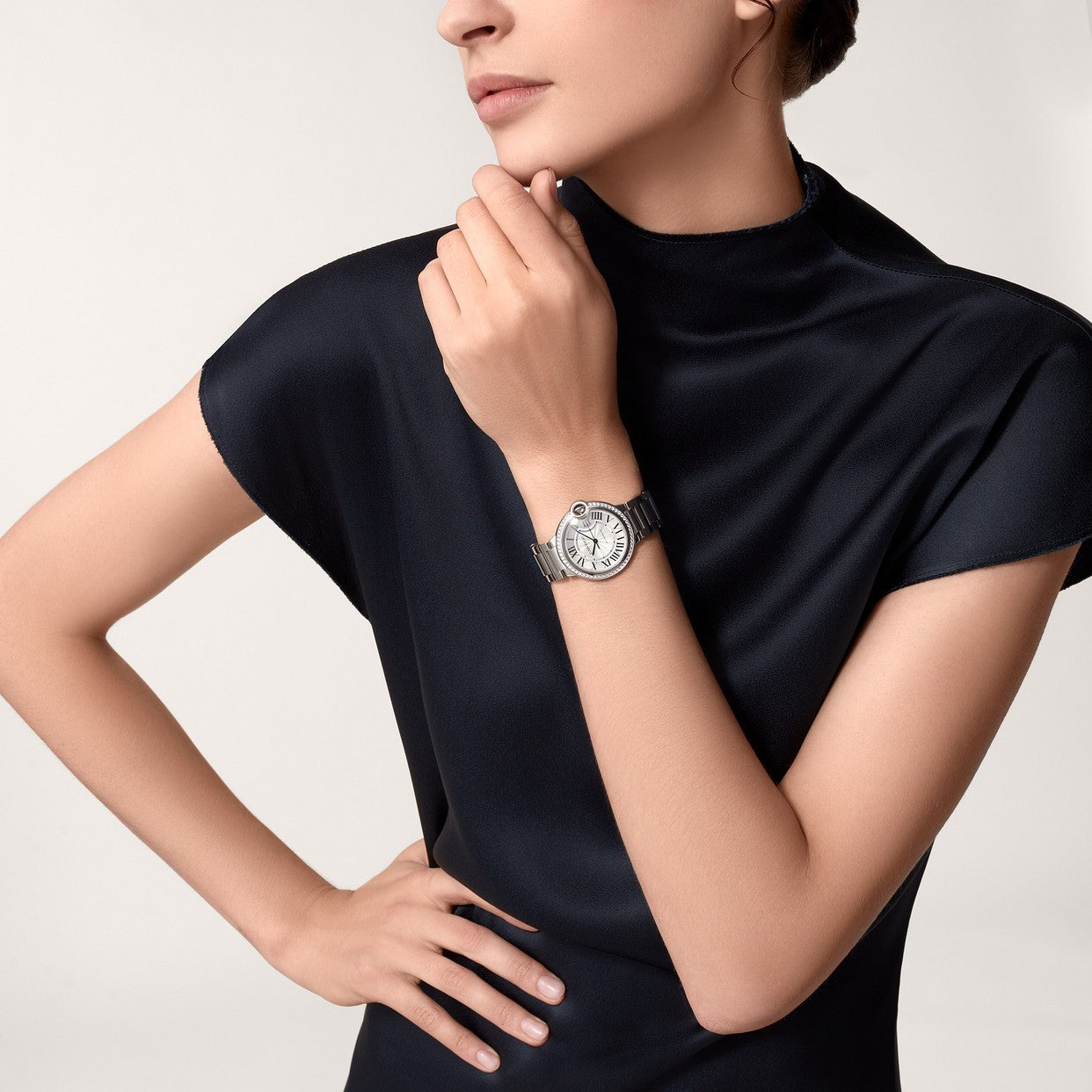 CARTIER BALLON BLEU ARGENTÉ AVEC STRASS