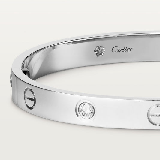 BRACELET CARTIER LOVE WHITE GOLD 4 DIAMONDS