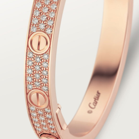 BRACELET CARTIER LOVE MODÉLE CLASSIQUE PAVÉ ROSE GOLD
