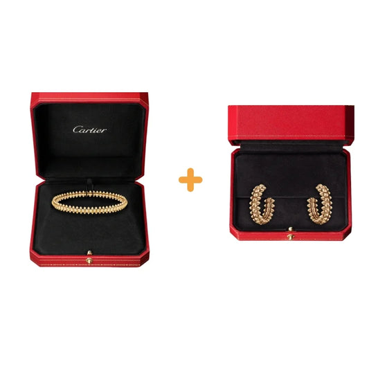 Ensemble deux pièces de la collection « Clash de Cartier » bracelet et boucles d'oreilles