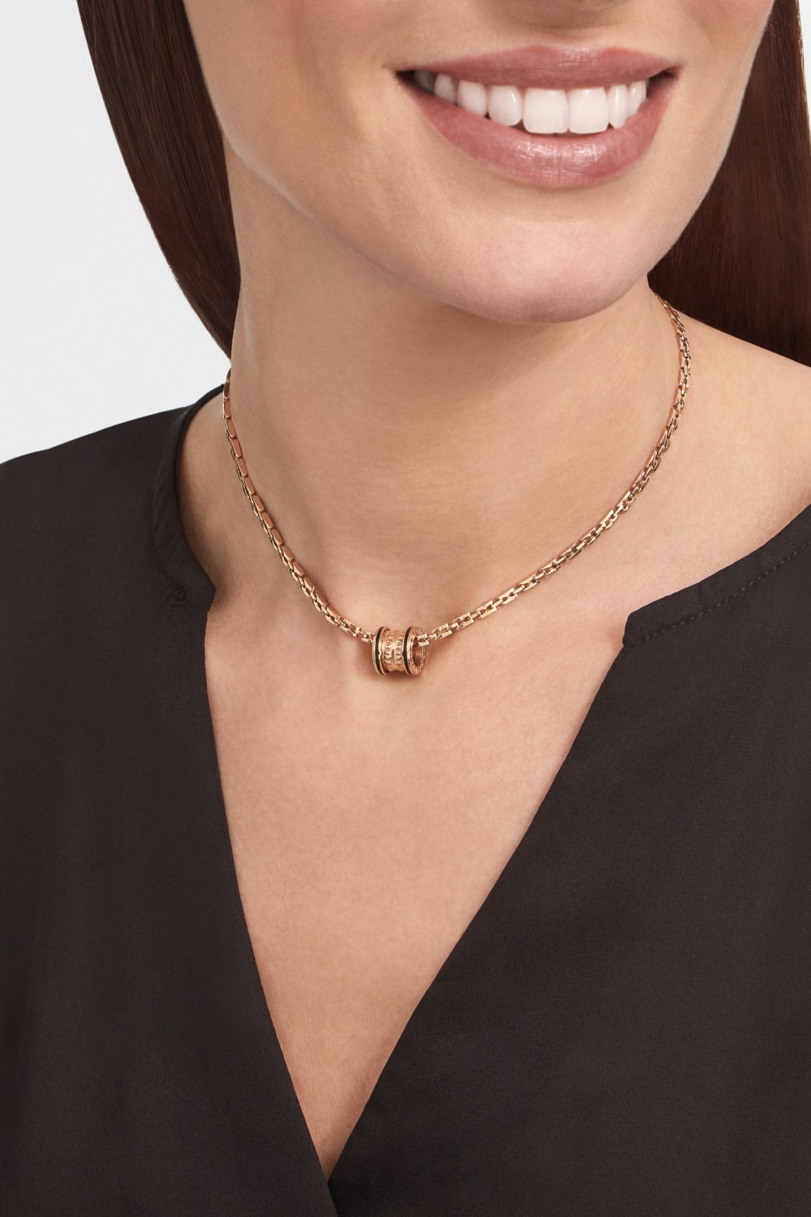 COLLIER BVLGARI B.ZERO SEMI CERAMIC NOIR-ROSE-GOLD