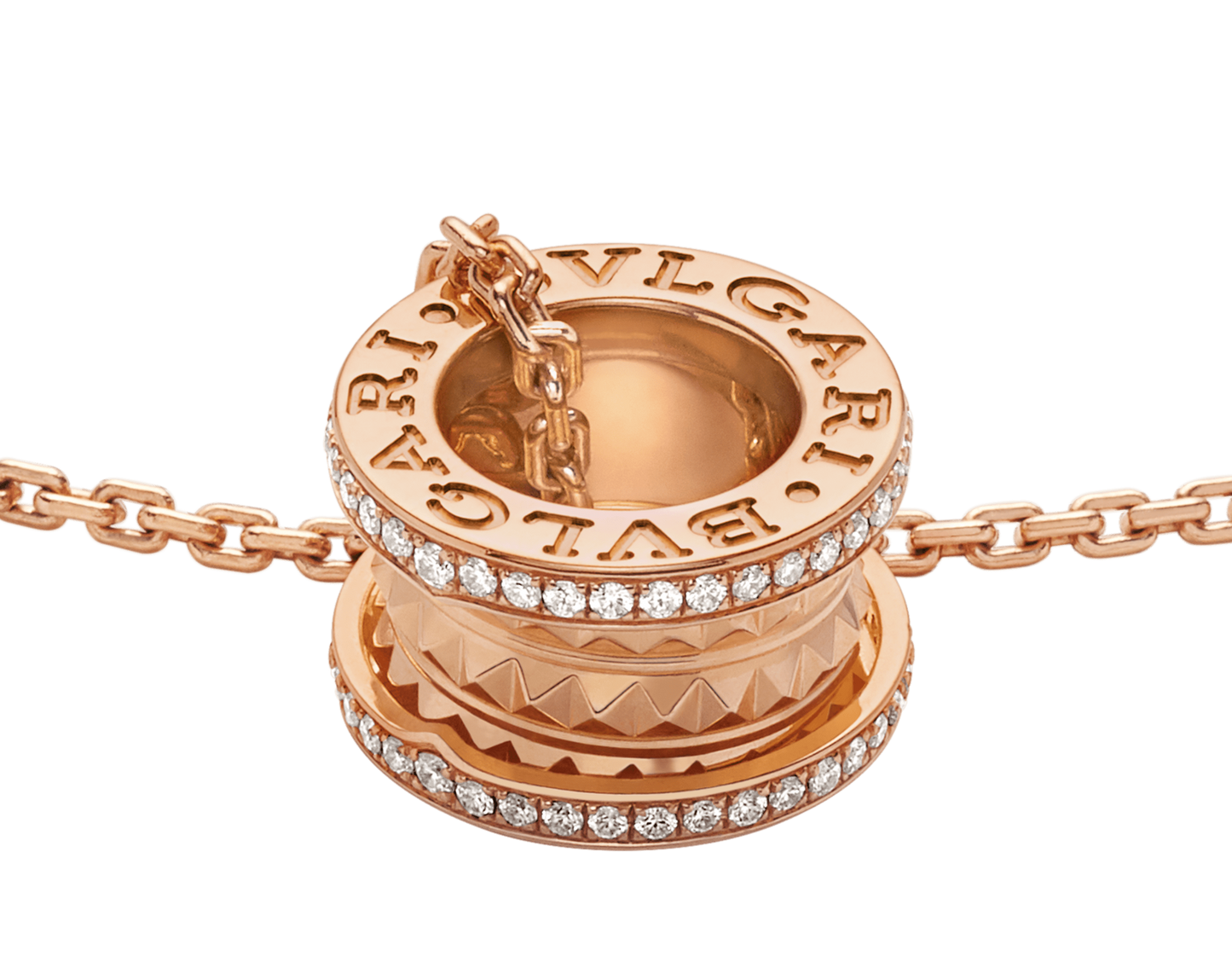 COLLIER BVLGARI B.ZERO SEMI PAVEE-ROSE-GOLD