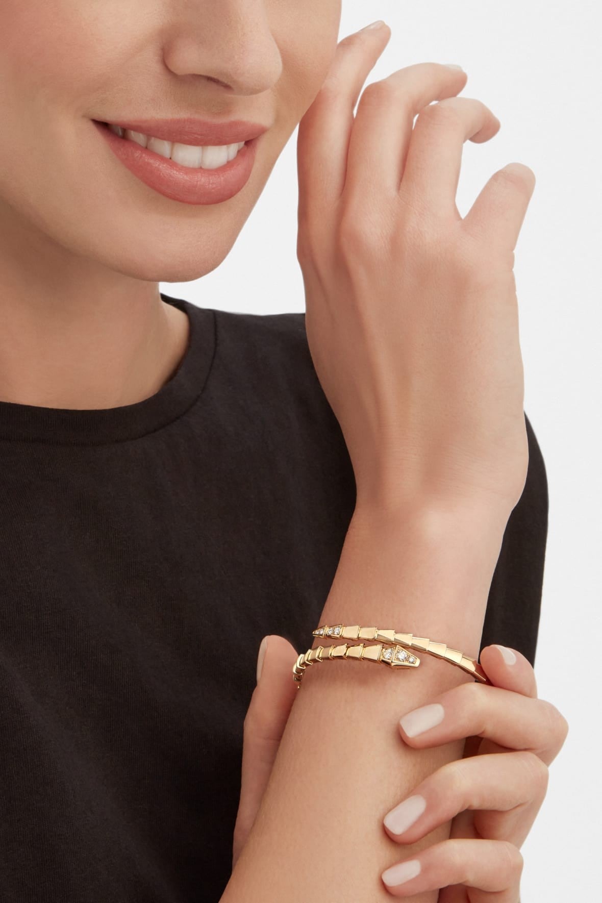 BRACELET BVLGARI SERPENTI SEMI DIAMONDS GOLD