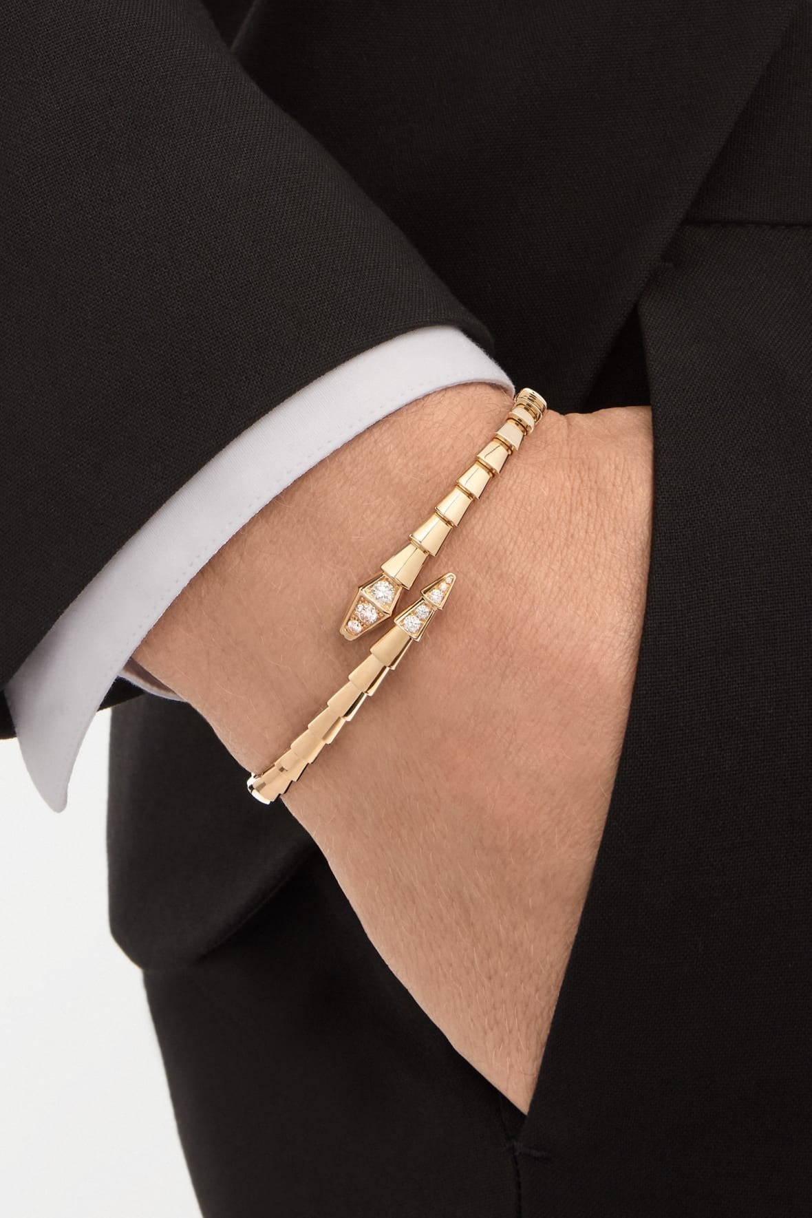BRACELET BVLGARI SERPENTI SEMI DIAMONDS GOLD