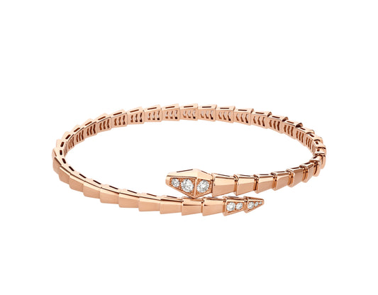 BRACELET BVLGARI SERPENTI SEMI DIAMONDS ROSE GOLD