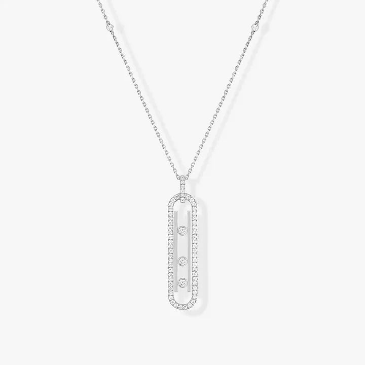COLLIER+BOUCLE D'OREILLERS MESSIKA "MOVE 10TH SM" DIAMONDS WHITE GOLD