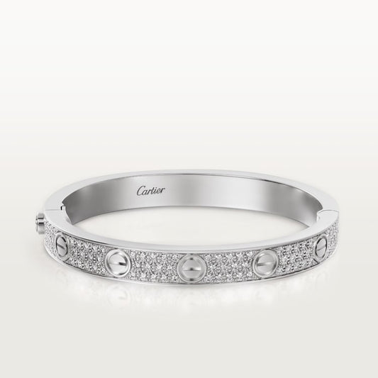 BRACELET CARTIER LOVE MODÉLE CLASSIQUE PAVÉ WHITE GOLD