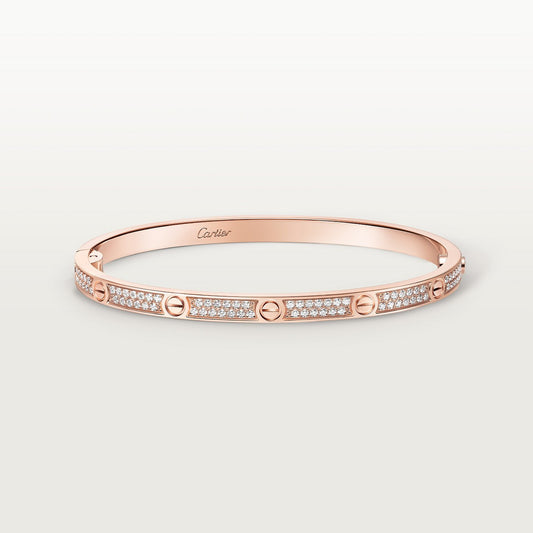 BRACELET CARTIER LOVE PETIT MODÉLE CLASSIQUE PAVÉ ROSE GOLD