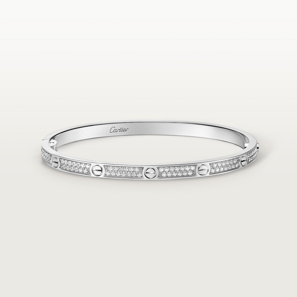 BRACELET CARTIER LOVE PETIT MODÉLE CLASSIQUE PAVÉ WHITE GOLD