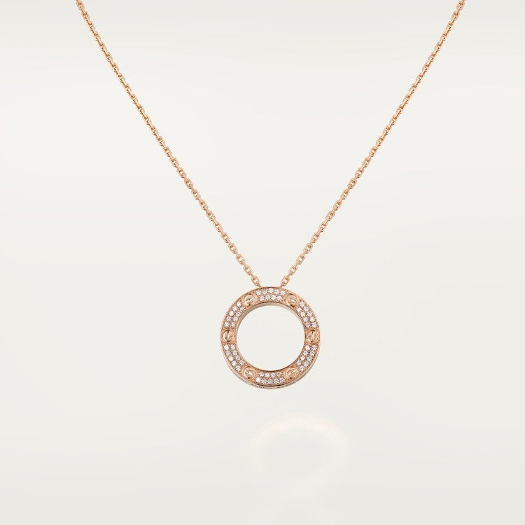 COLLIER CARTIER PENDENTIF LOVE PAVÉ ROSE GOLD