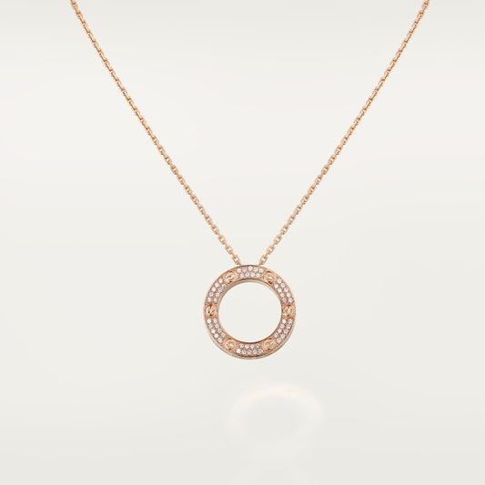 COLLIER CARTIER PENDENTIF LOVE PAVÉ ROSE GOLD