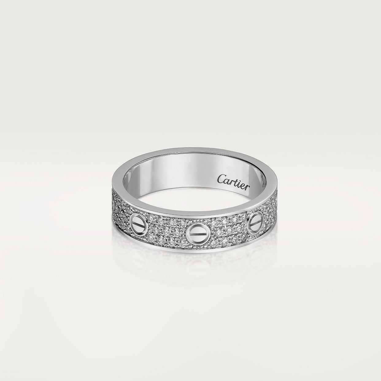 BAGUE CARTIER LOVE PAVÉE WHITE GOLD