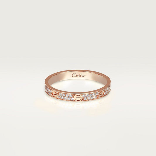 BAGUE CARTIER LOVE PETIT MODÈLE PAVÉ ROSE GOLD