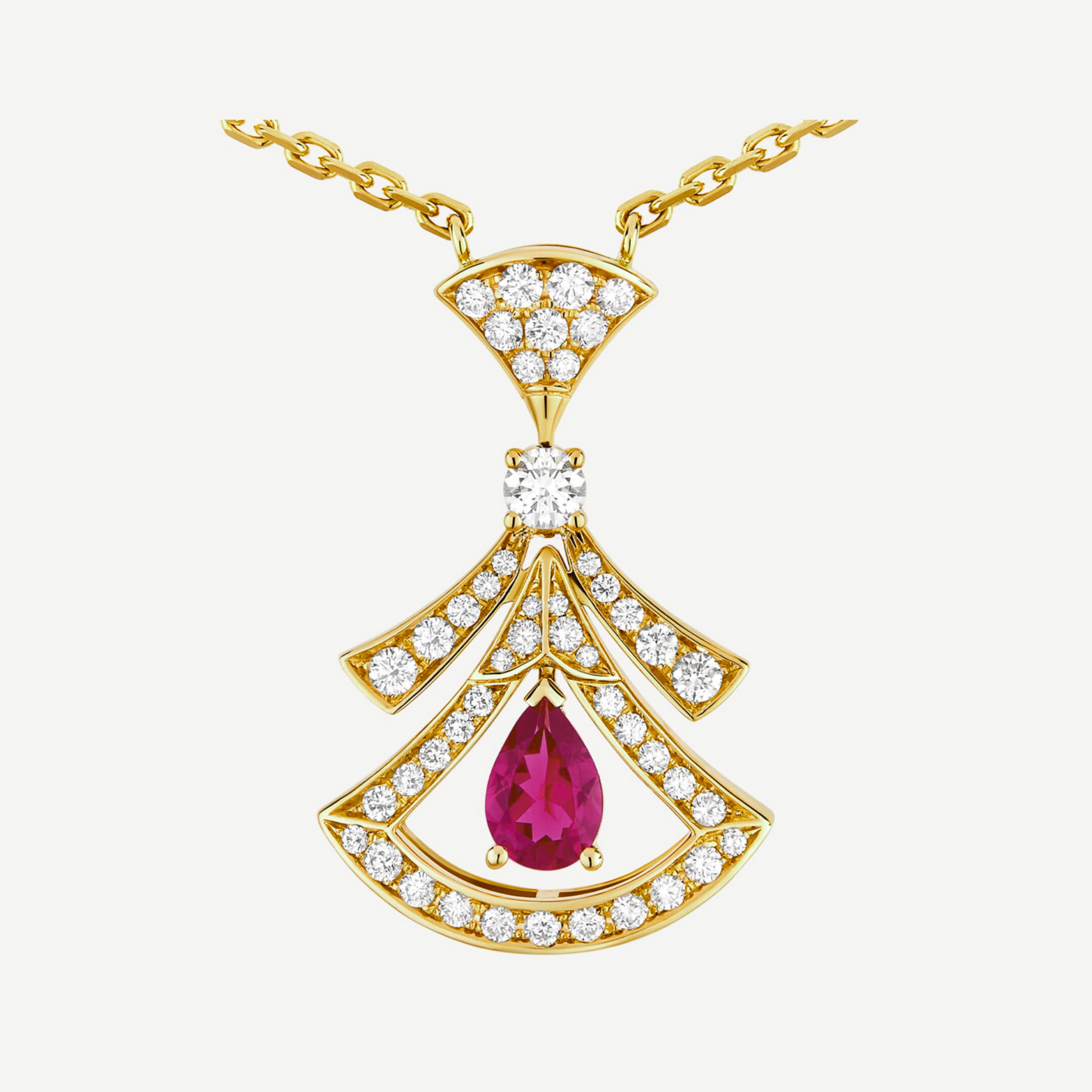 COLLIER BVLGARI DIVAS DREAM ROSE EYE DIAMOND GOLD
