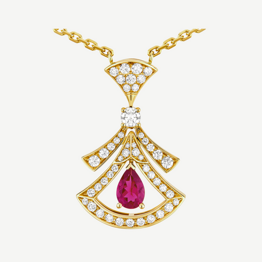 COLLIER BVLGARI DIVAS DREAM ROSE EYE DIAMOND GOLD