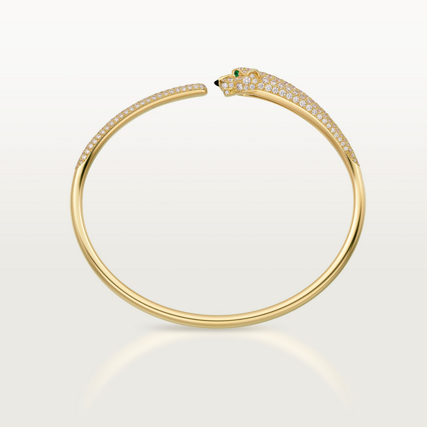 BRACELET PANTHERE PETIT MODELE SEMI PAVE GOLD