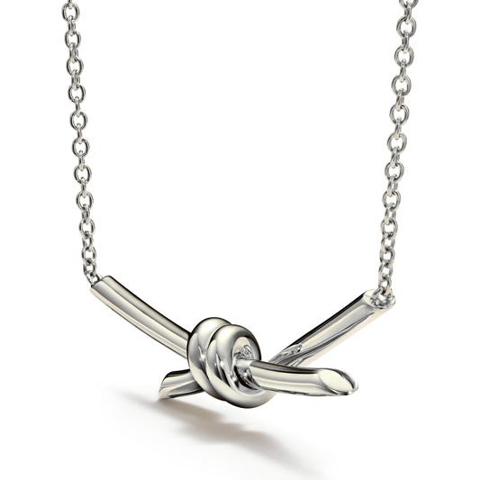 COLLIER TIFFANY & CO KNOT PENDENTIF WHITE GOLD