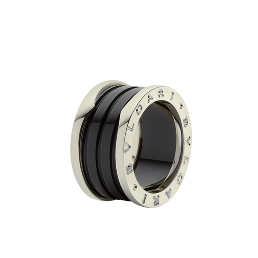 BAGUE BVLGARI B.ZERO1 CERAMIC NOIR WHITE GOLD