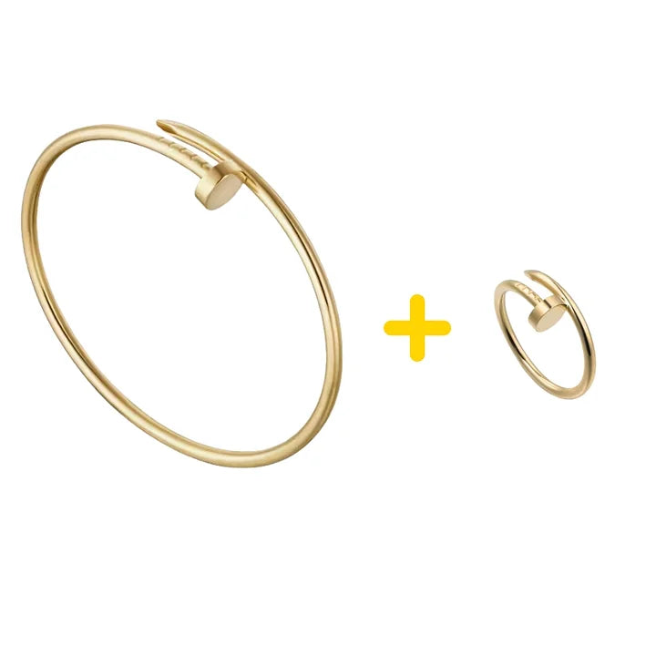 Ensemble de la collection « Juste un Clou » – bracelet et bague, petit modèle