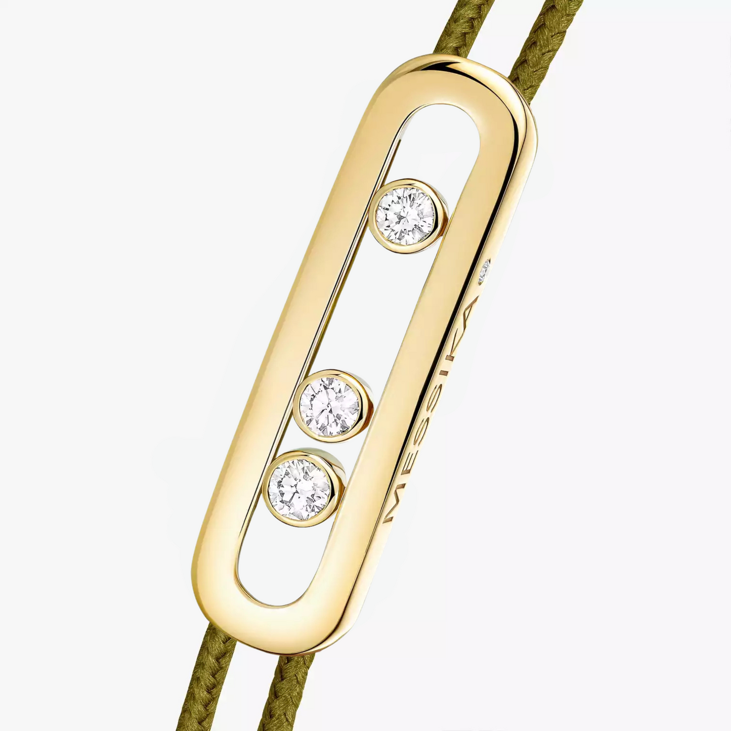 BRACELET MESSIKA CORDE VERT KAKI GOLD