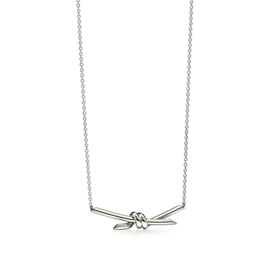 COLLIER TIFFANY & CO KNOT PENDENTIF WHITE GOLD