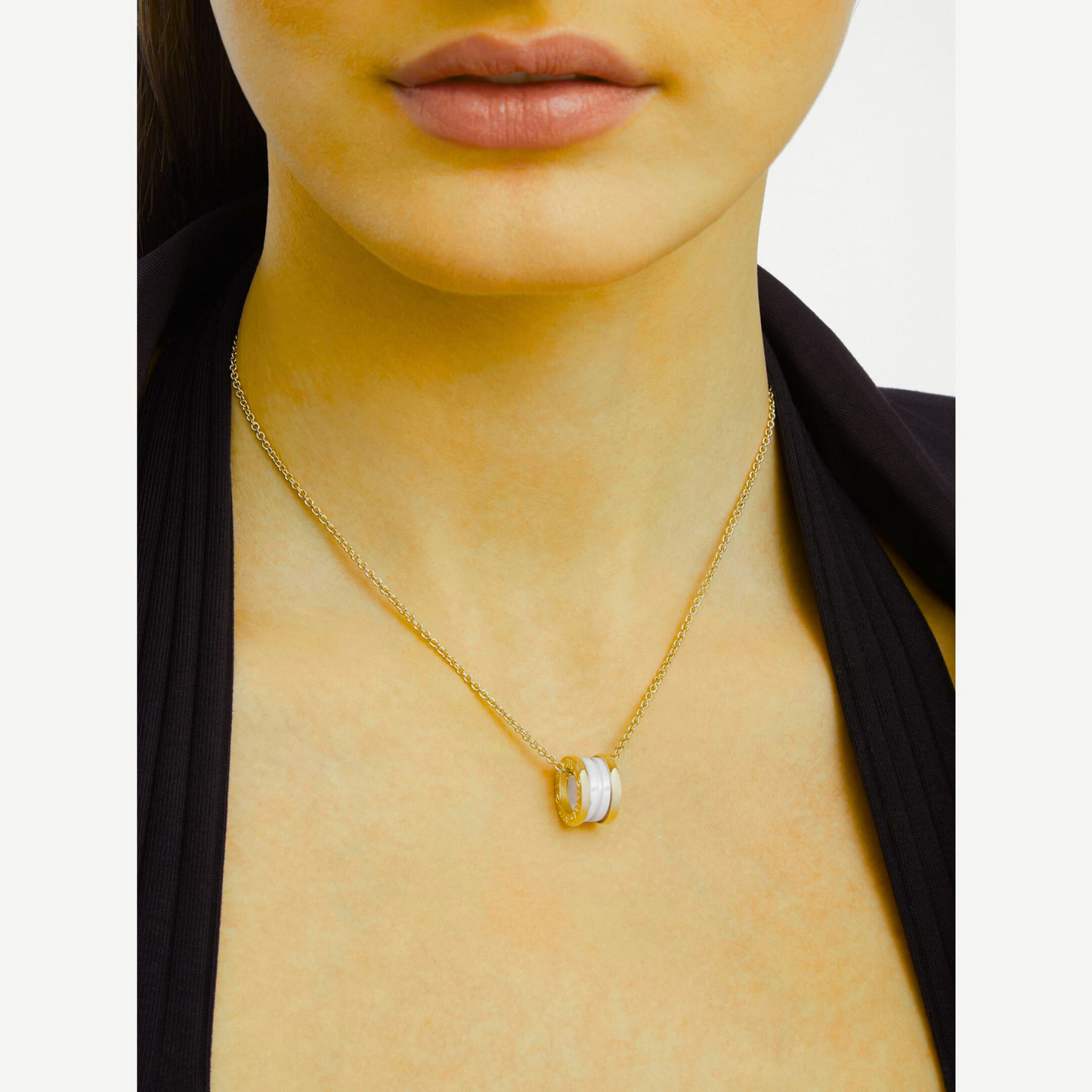 COLLIER BVLGARI B.ZERO1 CERAMIC BLANC WHITE GOLD