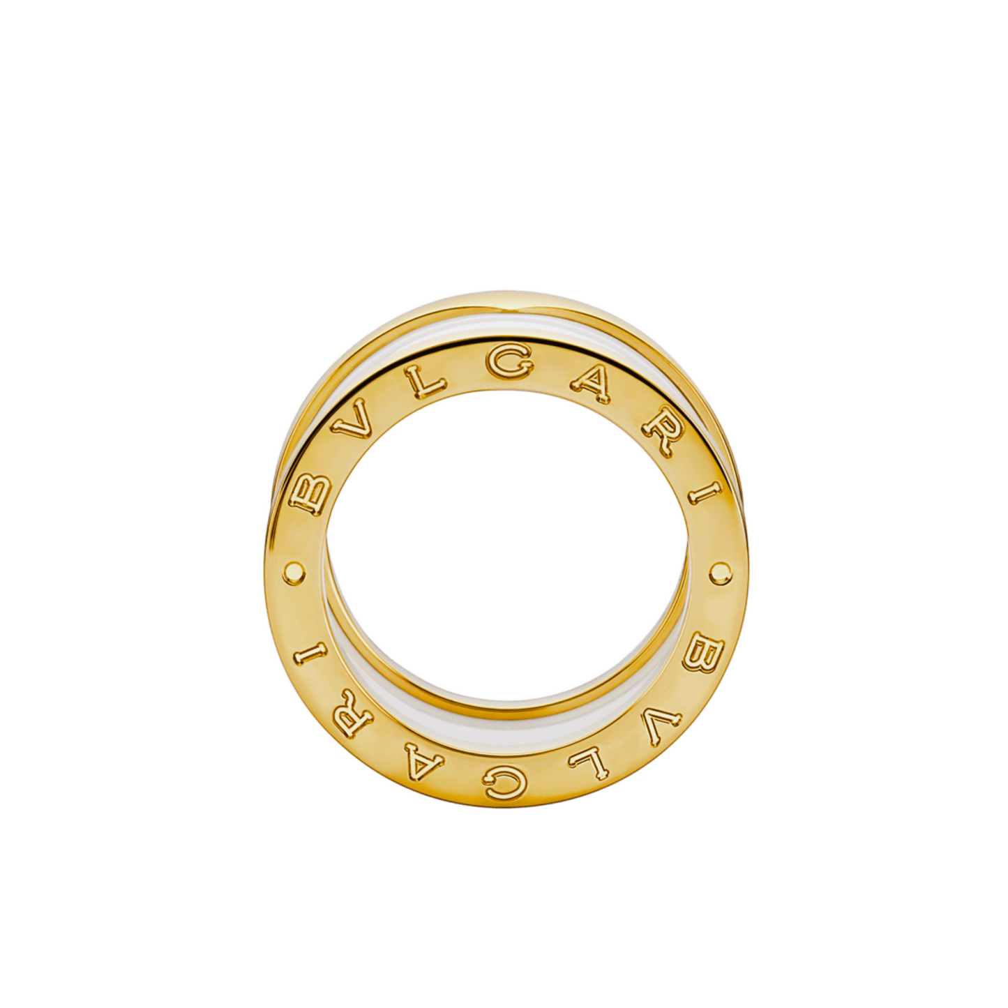 BAGUE BVLGARI B.ZERO1 CERAMIC BLANC GOLD