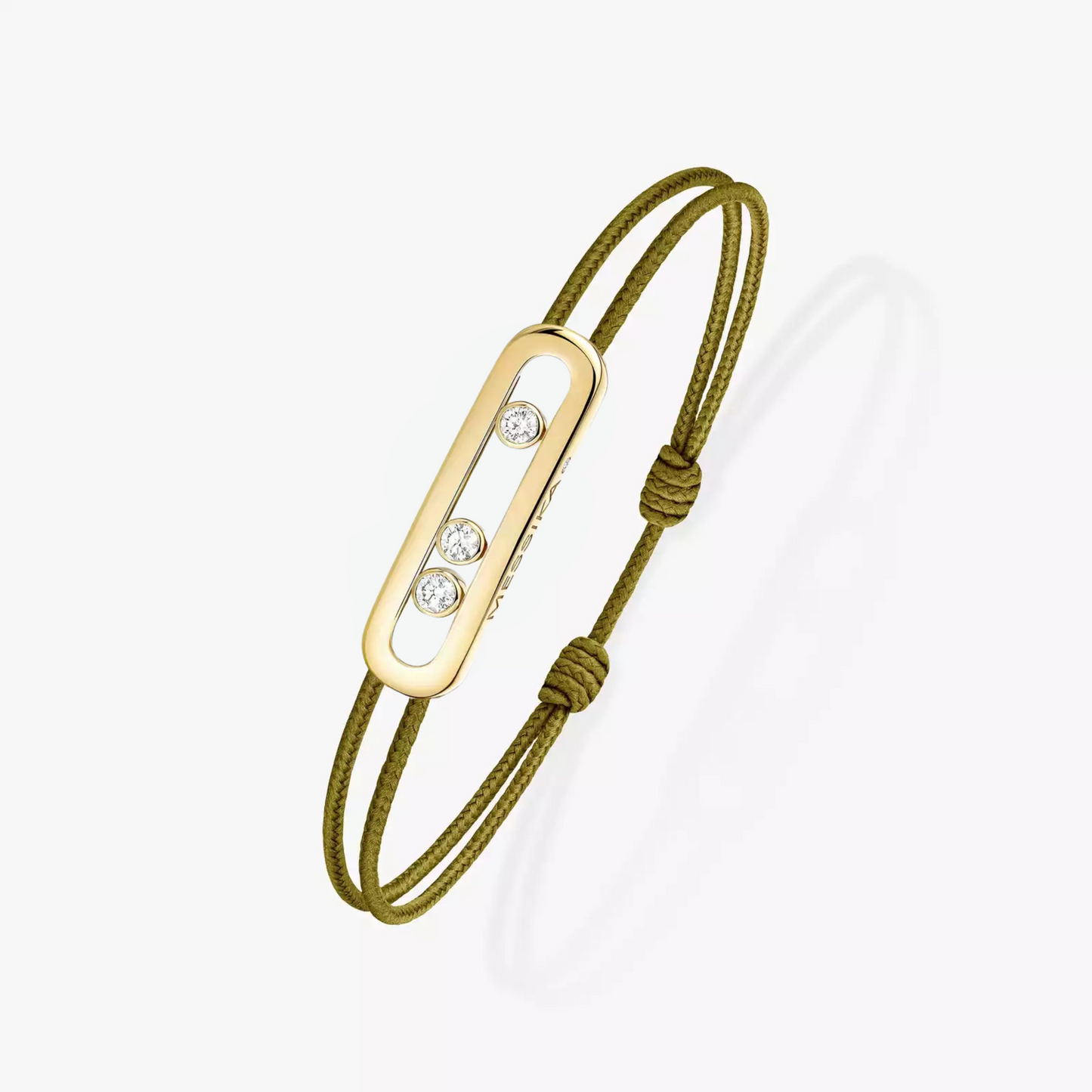 BRACELET MESSIKA CORDE VERT KAKI GOLD