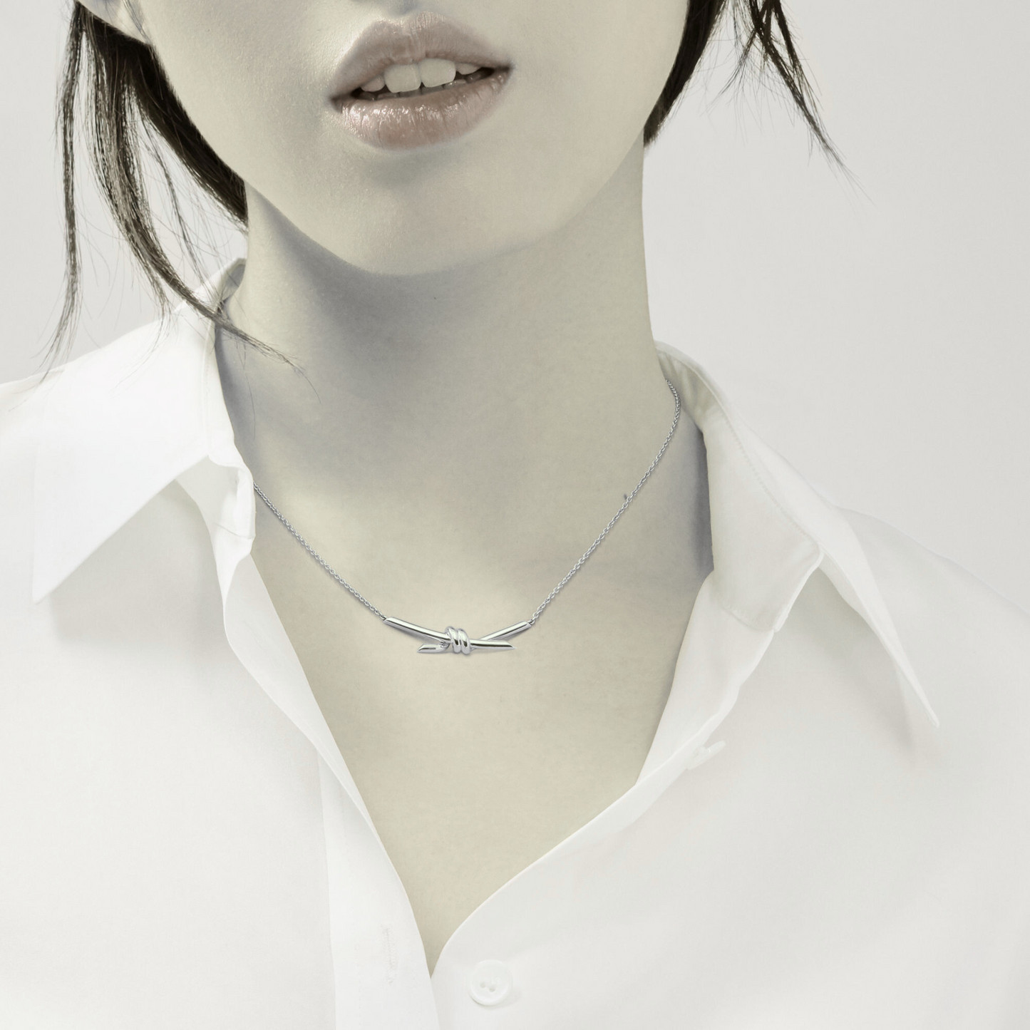 COLLIER TIFFANY & CO KNOT PENDENTIF WHITE GOLD