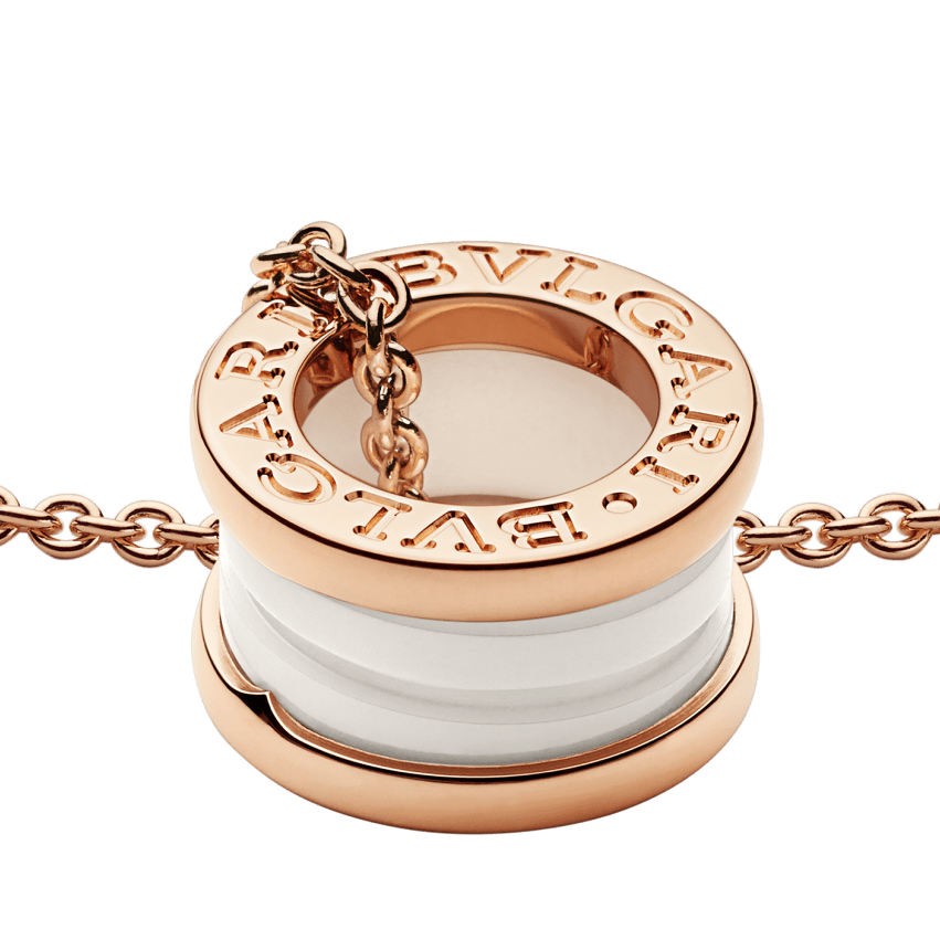 COLLIER BVLGARI B.ZERO1 CERAMIC BLANC ROSE GOLD