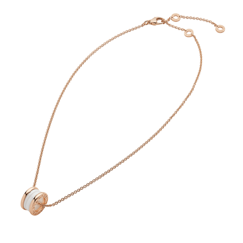 COLLIER BVLGARI B.ZERO1 CERAMIC BLANC ROSE GOLD
