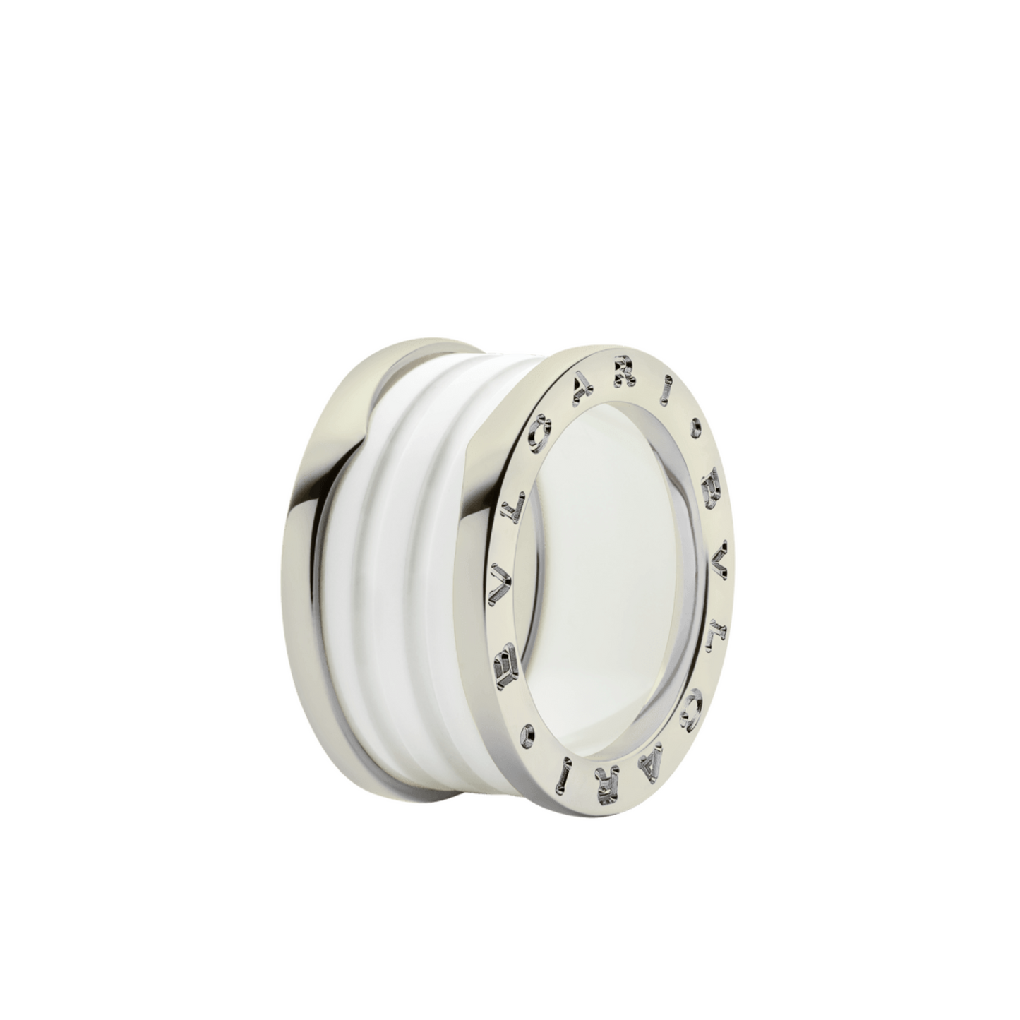 BAGUE BVLGARI B.ZERO1 CERAMIC BLANC WHITE GOLD