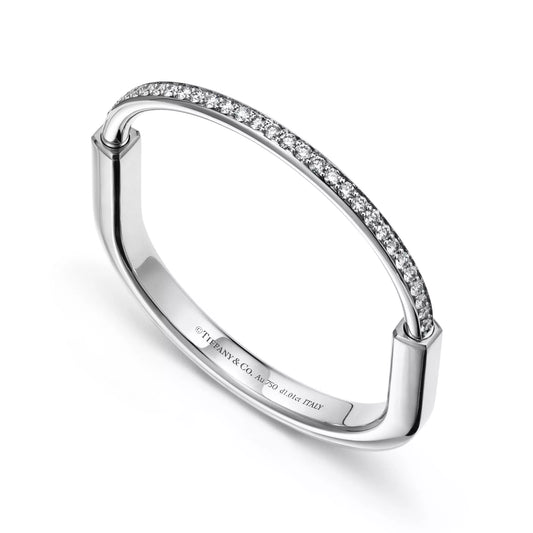 BRACELET TIFFANY & CO LOCK PERLEE WHITE GOLD