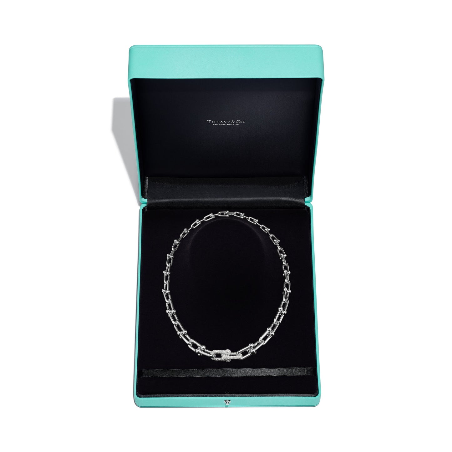 COLLIER TIFFANY & CO GRADUATED LINK NECKLACE DIAMONDS WHITE-GOLD