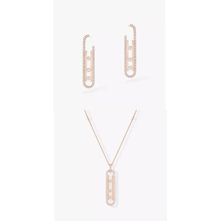 COLLIER+BOUCLE D'OREILLERS MESSIKA "MOVE 10TH SM" ROSE GOLD