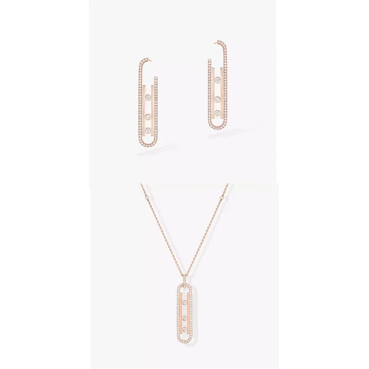 COLLIER+BOUCLE D'OREILLERS MESSIKA "MOVE 10TH SM" ROSE GOLD