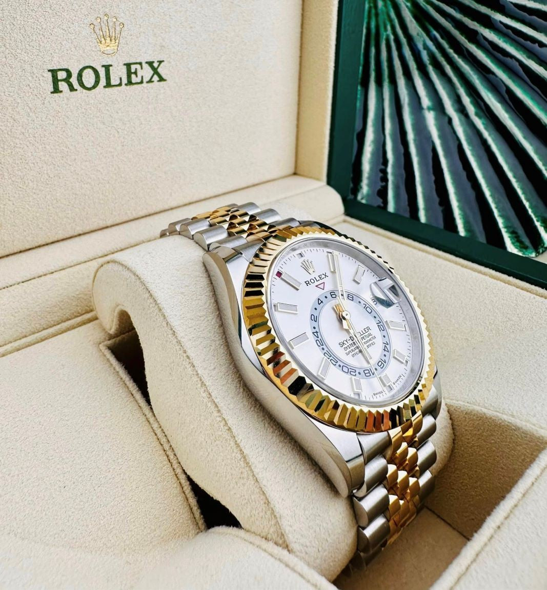 ROLEX SKY DWELLER GREY-GOLD-WHITE JUBILEE