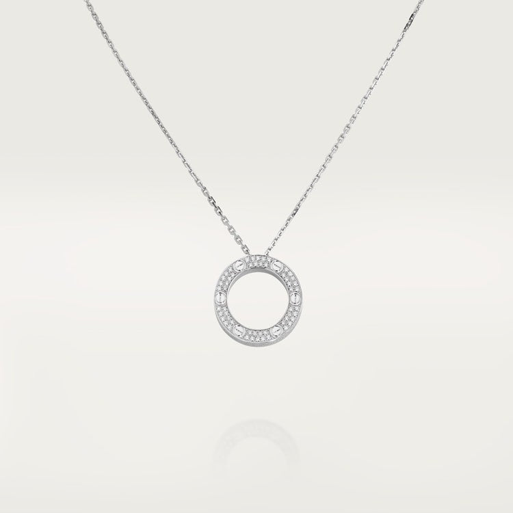 COLLIER CARTIER PENDENTIF LOVE PAVÉ WHITE GOLD
